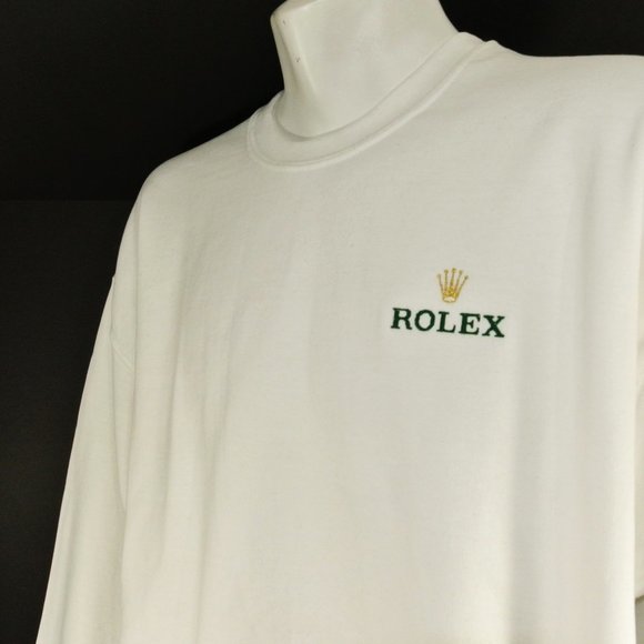 ROLEX Jewelry Store Employee Uniform White Sweatshirt Gold Crown NEW Size L - Picture 2 of 8